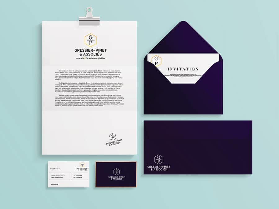 Gressier-Pinet & Associés logo et charte graphique